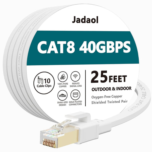 Experience Blazing Fast Internet with Our 25 Ft Cat 8 Ethernet Cable - 40Gbps Speed for Gaming, Streaming, and More!